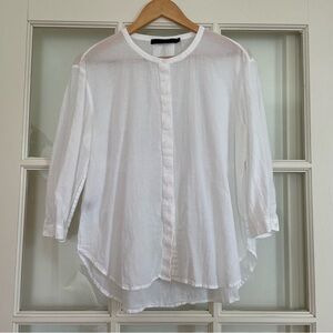 Jenni Kayne white linen cotton blend lightweight blouse medium M